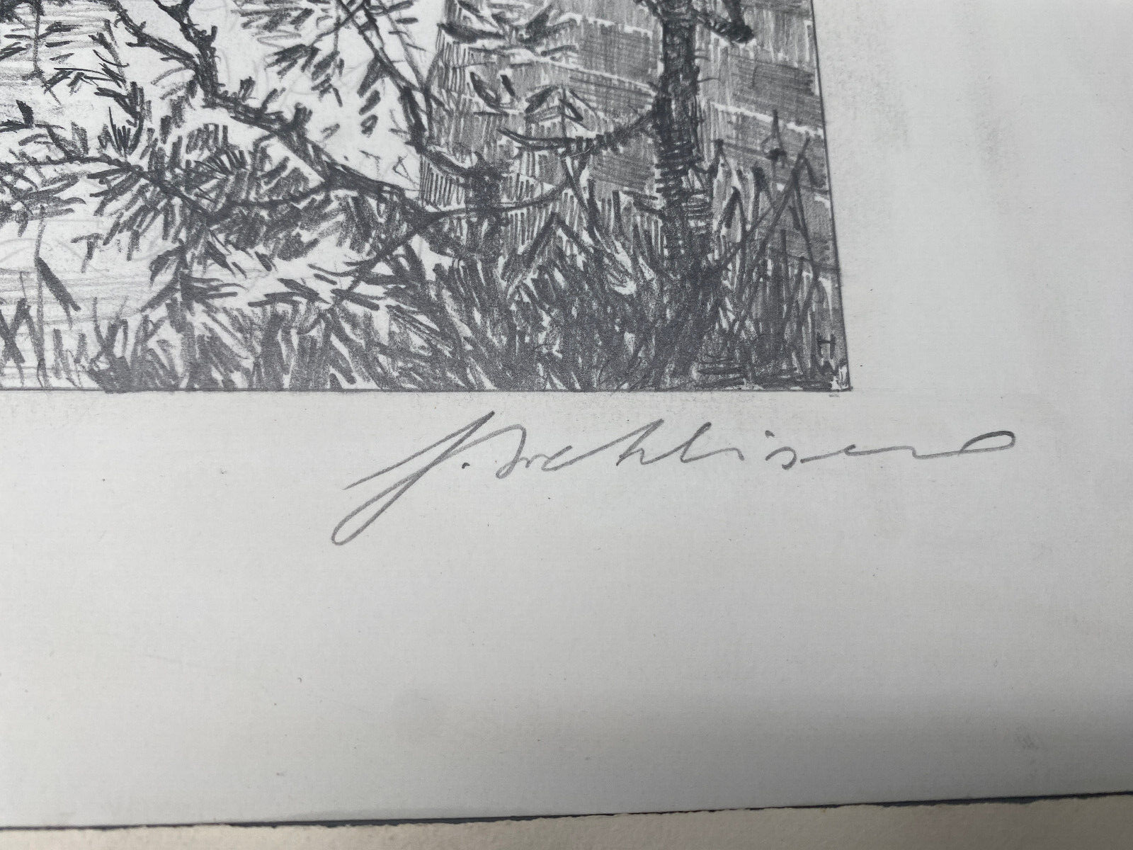 HEINZ WEHLISCH ZEICHNUNG RADIERUNG HANNOVER LEINESCHLOSS HOHE UFER HANDSIGNIERT
