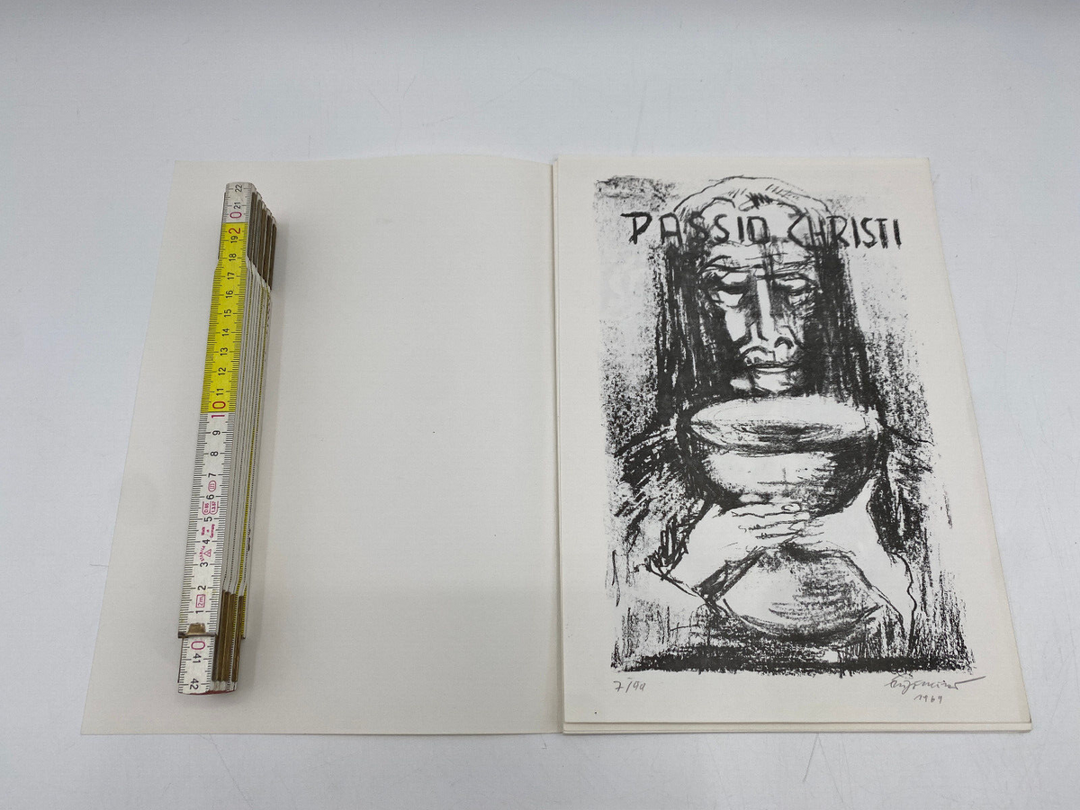 *PASSION CHRISTI ZEICHNUNG MAPPE 10 STÜCK AUFLAGE SIGNIERT 1964 EXPRESSIONISTISC