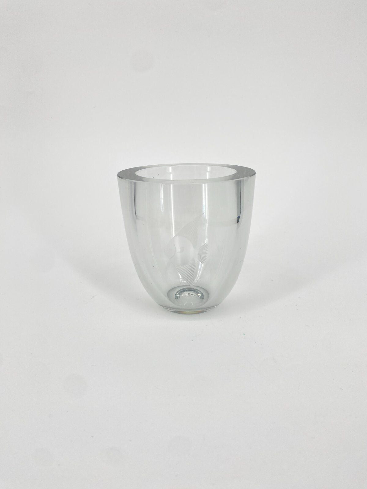 * VASE GLAS SCHWEDEN VINTAGE  KRISTALLGLAS FISCH DESIGN VINTAGE