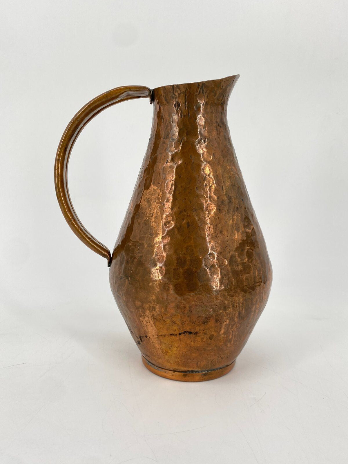 * KUPFER KANNE VASE HAMMERSCHLAG HENKELVASE HENKEL VINTAGE
