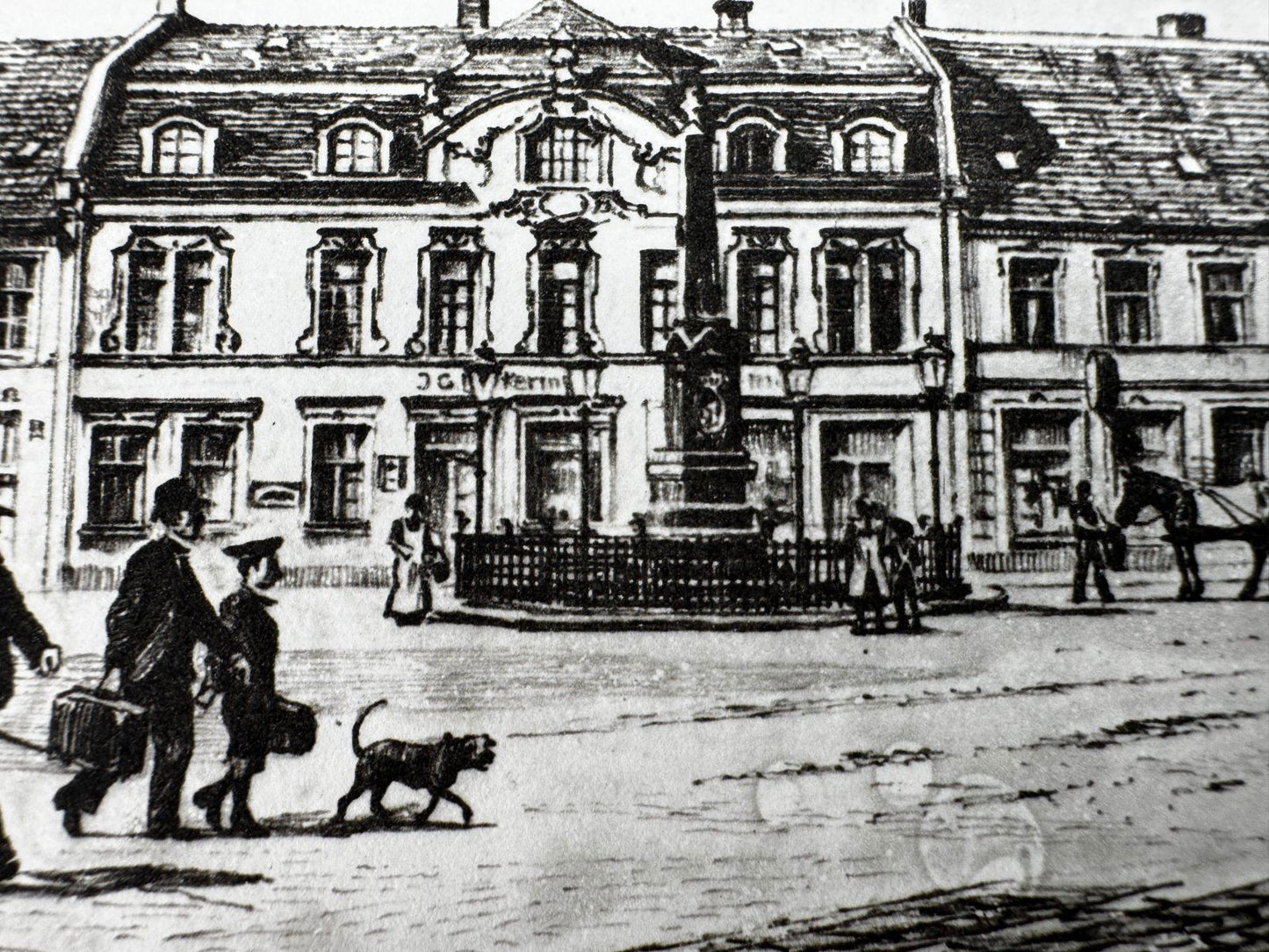 * HEINZ WEHLISCH ORIGINAL RADIERUNG AHAUS MARKT UM 1900 ANSICHT