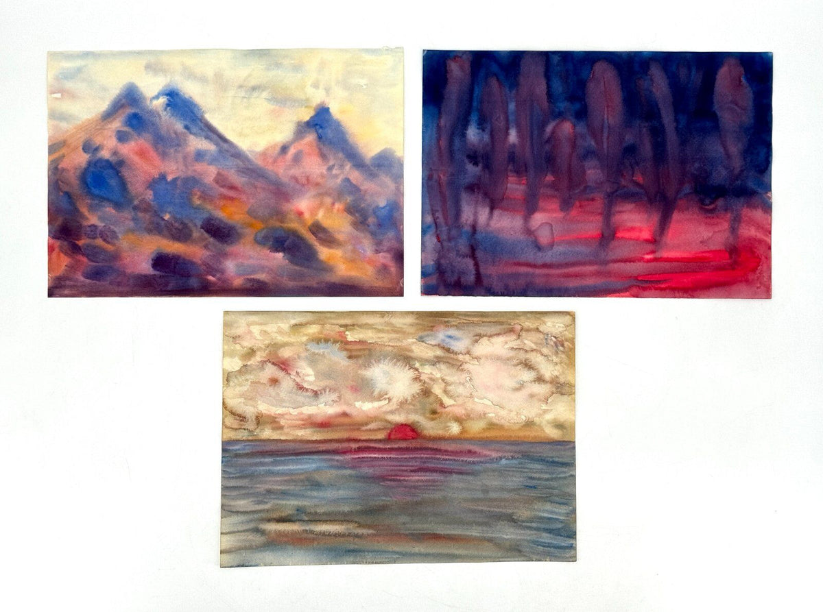 *15x GEMÄLDE AQUARELL NATUR BLUMEN LANDSCHAFT ABSTRAKT FARBENFROH