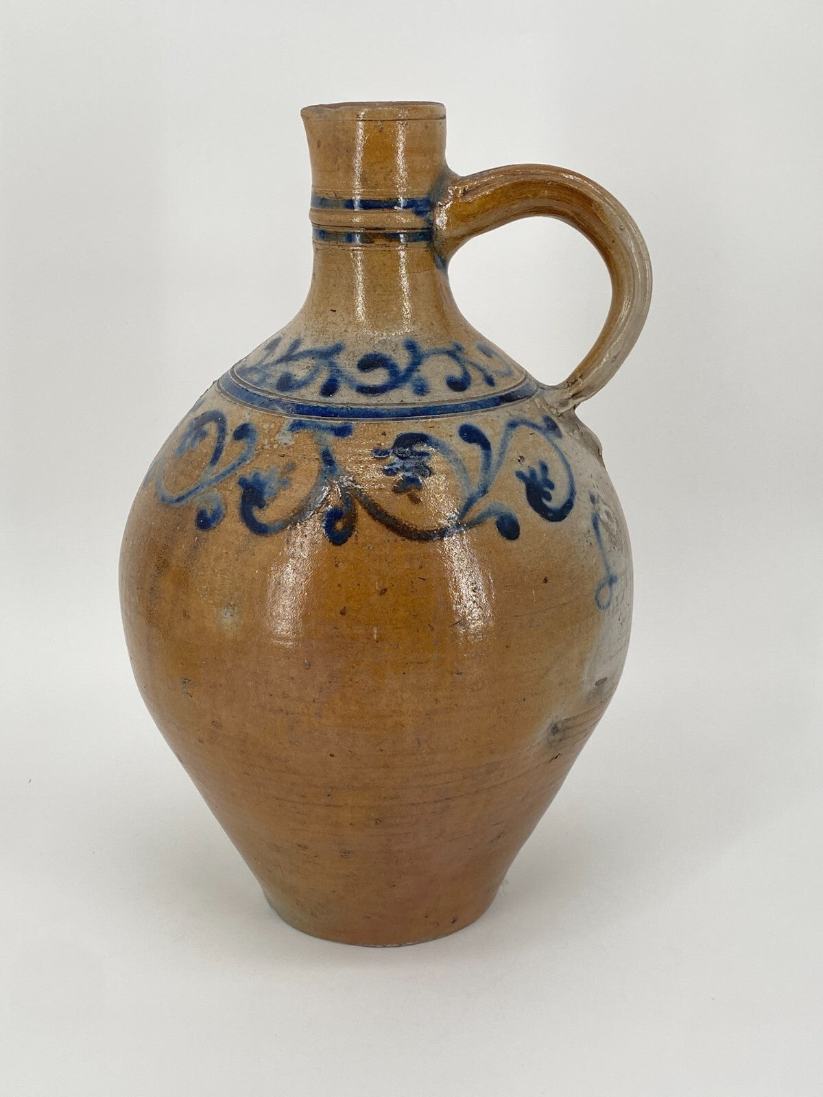 * KRUG HENKEL VASE HENKELVASE SALZGLASUR 1900 KERAMIK ANTIK