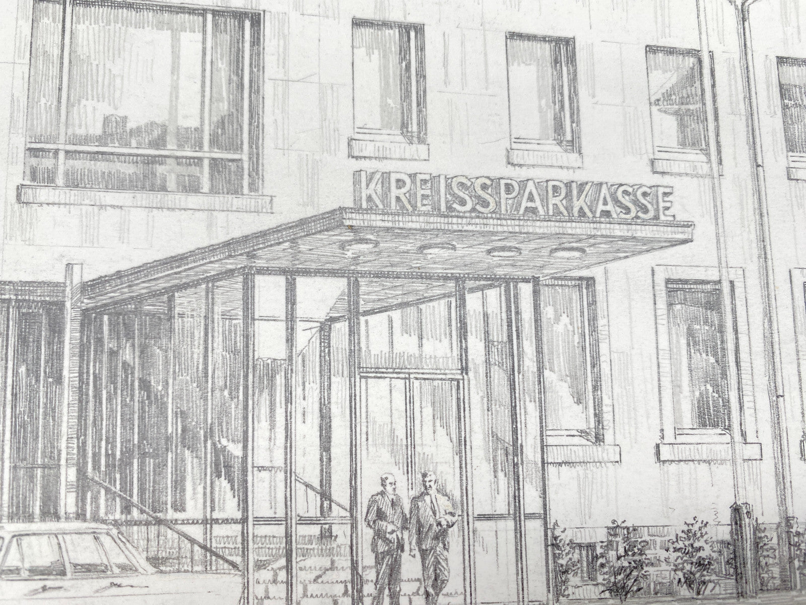 DEUTSCHER KÜNSTLER HEINZ WEHLISCH ZEICHNUNG BERSENBRÜCK SPARKASSE HANDSIGNIERT