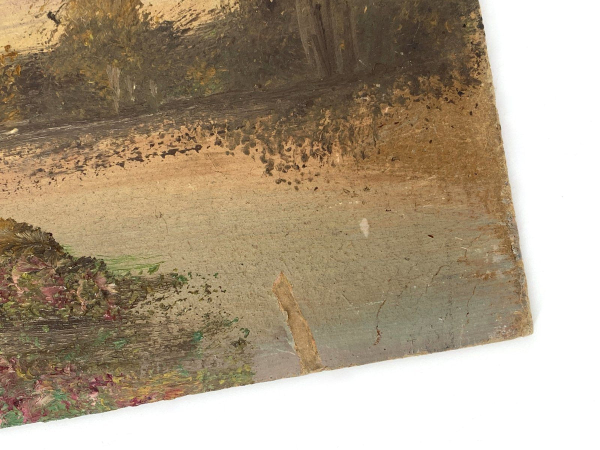 *ÖLGEMÄLDE LANDSCHAFT MIT EINEM BAUM UND PERSON