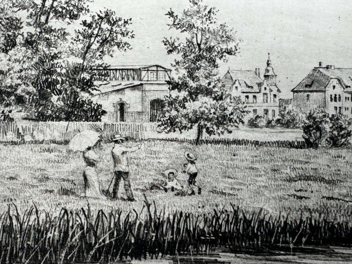 * HEINZ WEHLISCH ORIGINAL RADIERUNG UELZEN ILMENAU UM 1895 ANSICH