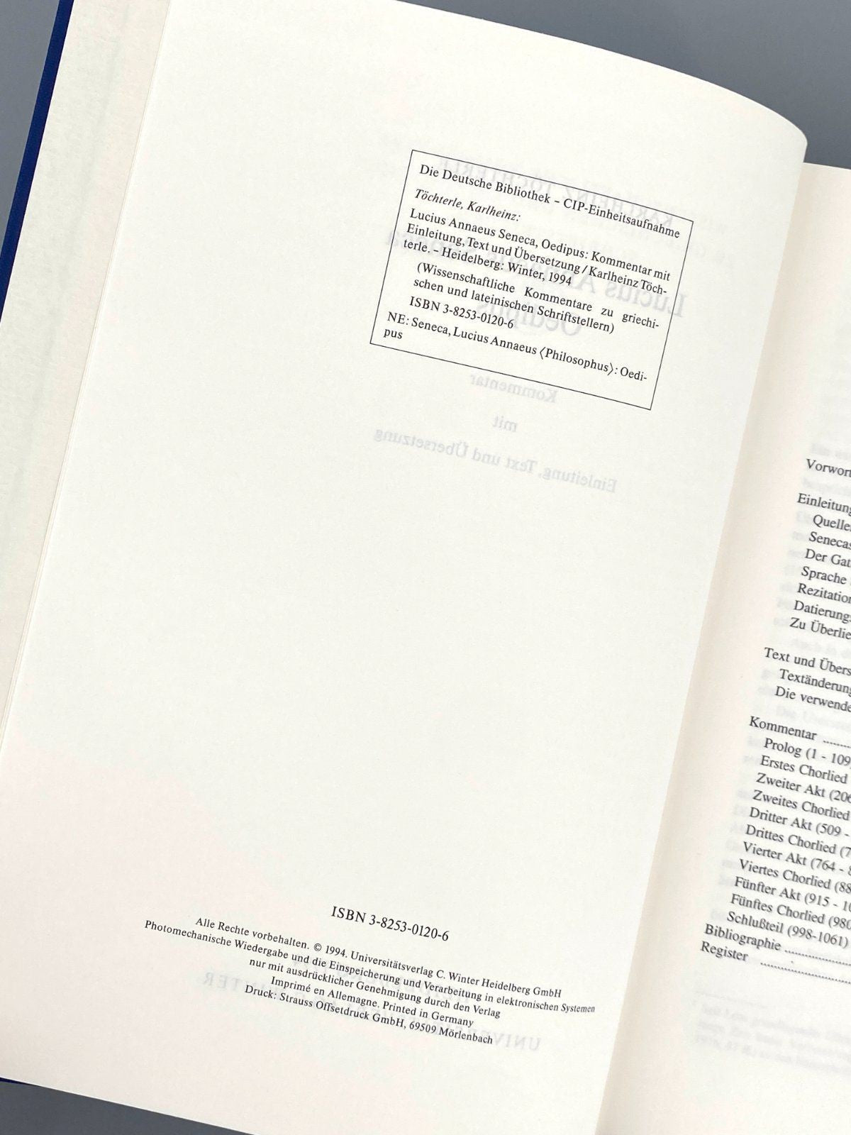 *2x BUCH SENECA OEDIPUS EPIGRAMME UND ANDERE GEDICHTE ANTHOLOGIA
