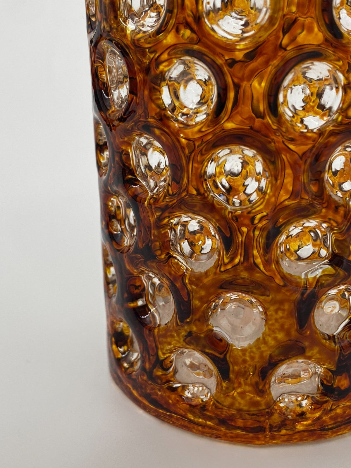 * GLAS VASE ALFRED TAUBE  BERNSTEINFARBEN VINTAGE BUBBLE