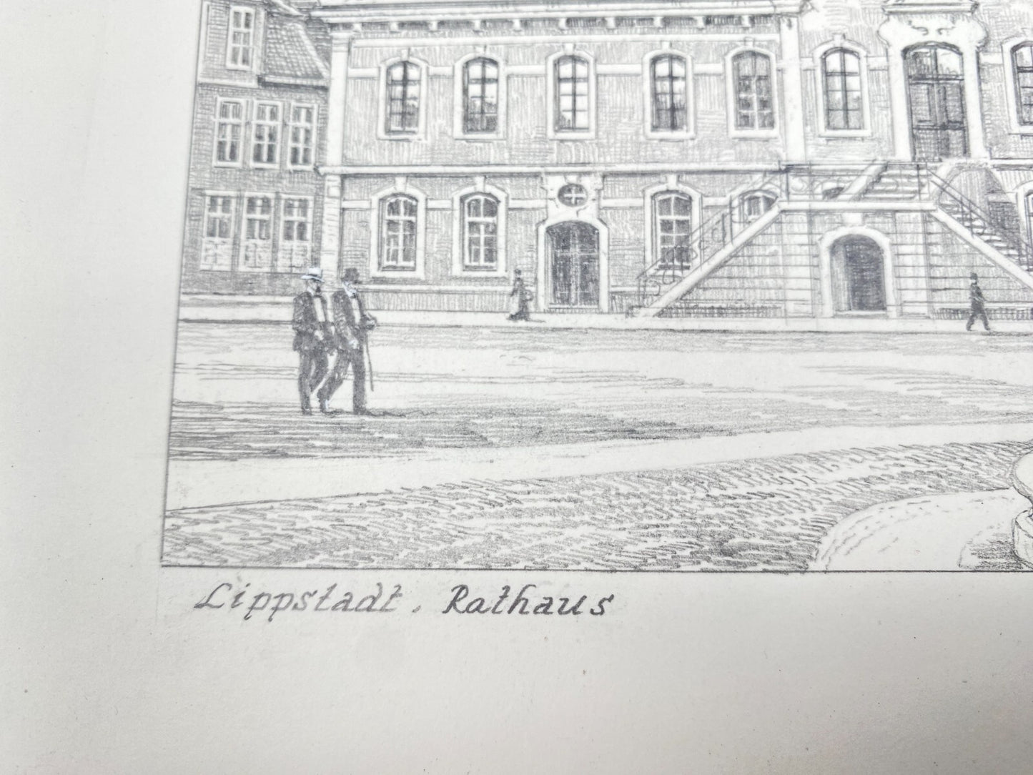 DEUTSCHER KÜNSTLER HEINZ WEHLISCH ZEICHNUNG LIPPSTADT RATHAUS HANDSIGNIERT