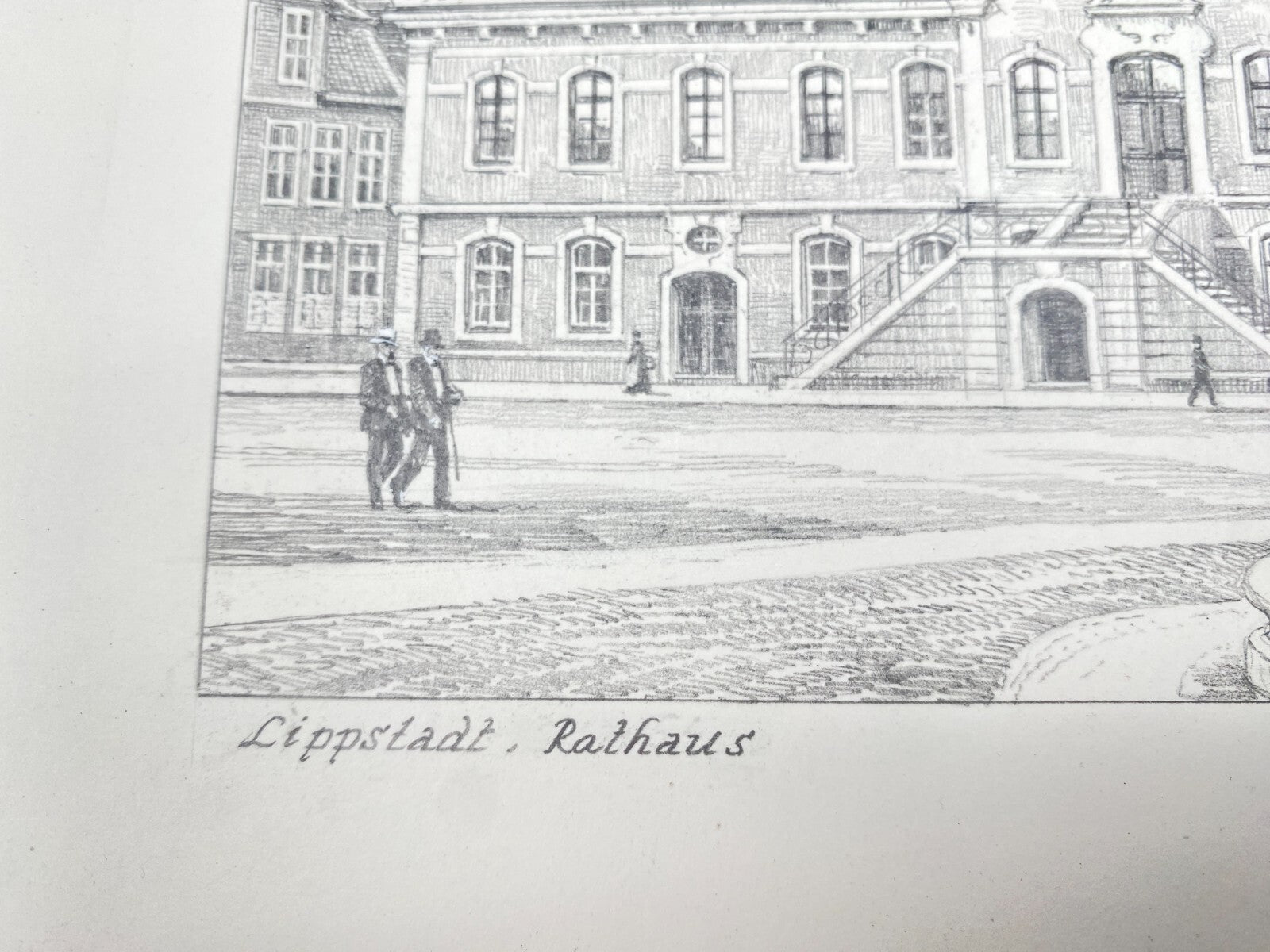 DEUTSCHER KÜNSTLER HEINZ WEHLISCH ZEICHNUNG LIPPSTADT RATHAUS HANDSIGNIERT