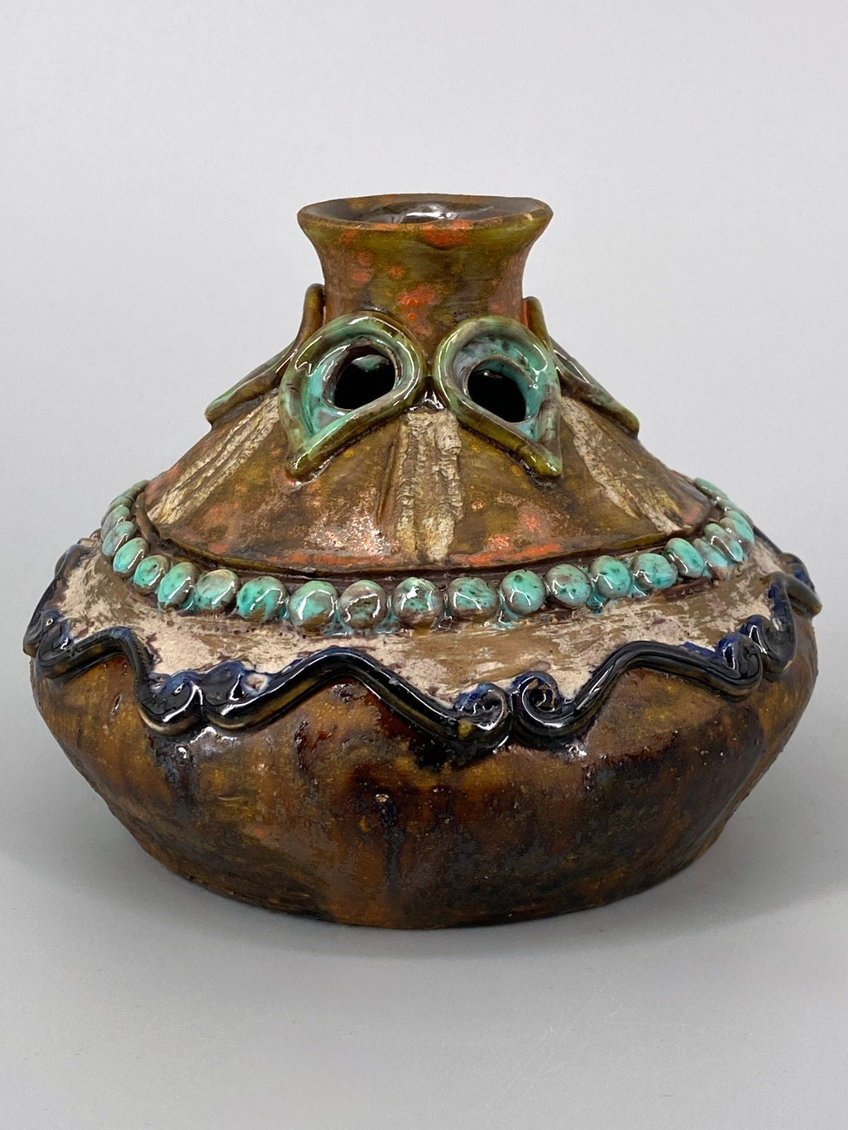 * KERAMIK VASE SIGNIERT KUNSTHANDWERK STRUKTUR SKULPTUR