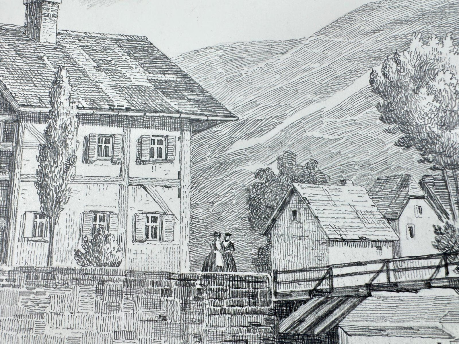 * HEINZ WEHLISCH ZEICHNUNG BURG SOLINGEN ANSICHT