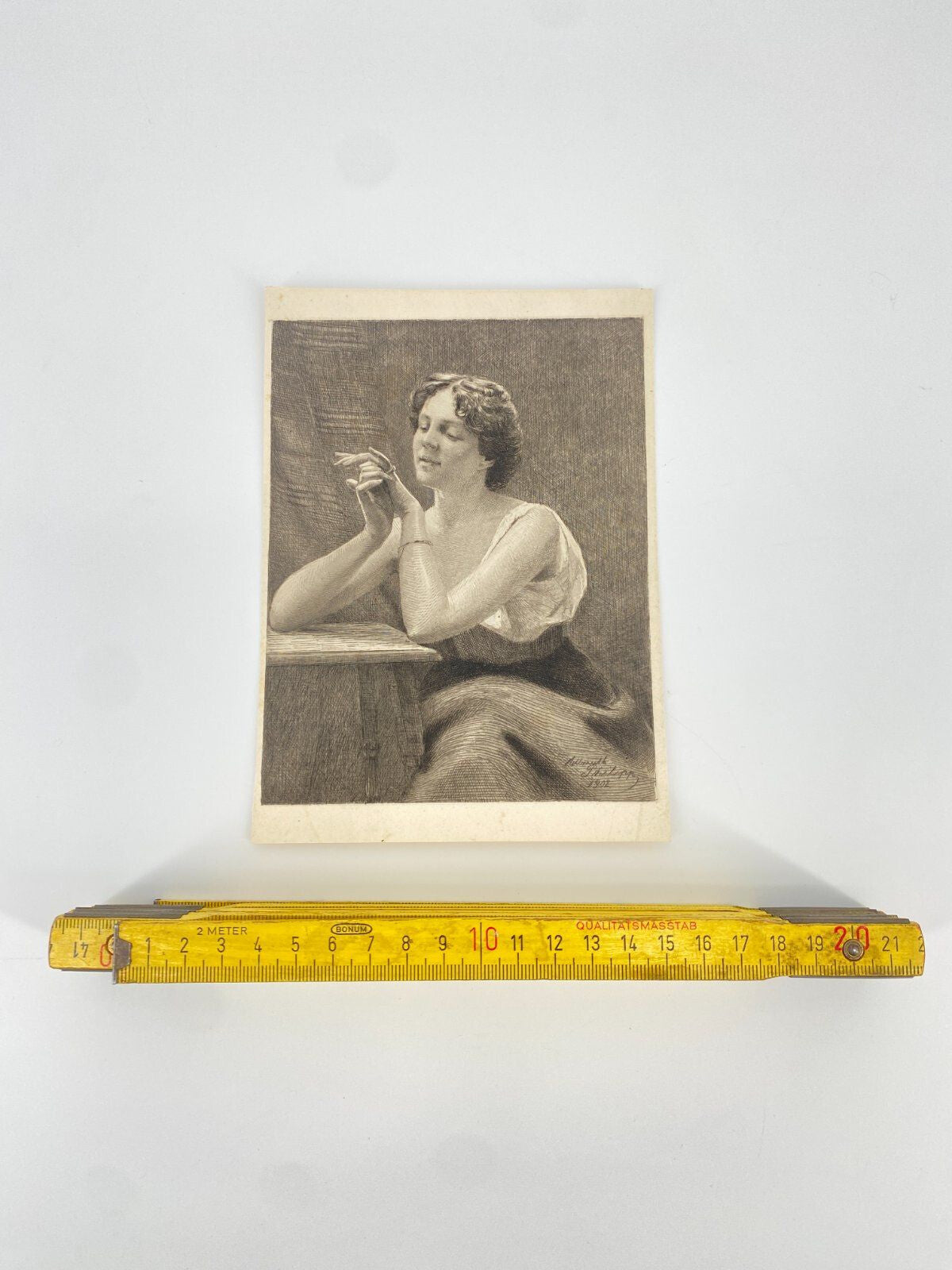 * RADIERUNG STICH HELLMUTH PHILIPP DRUCK FRAU DAME MÄDCHEN GRAFIK