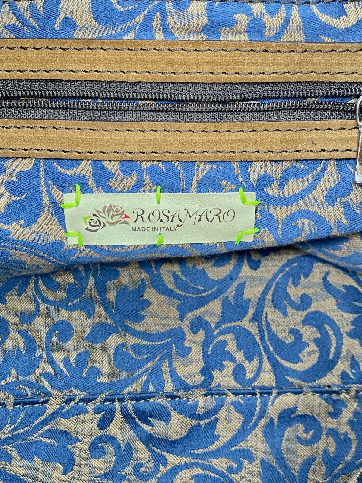 * ROSAMARO HANDGEMACHTE HANDTASCHE ITALIEN LEDER ZEBRA PRINT