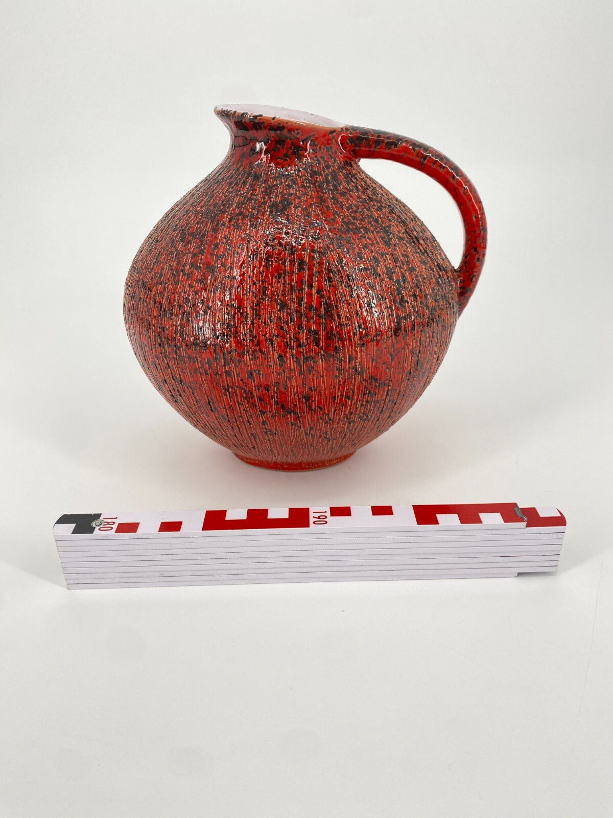 * VASE KRUG WÄCHTERSBACH ROT SCHWARZ WEST GERMANY VINTAGE KERAMIK