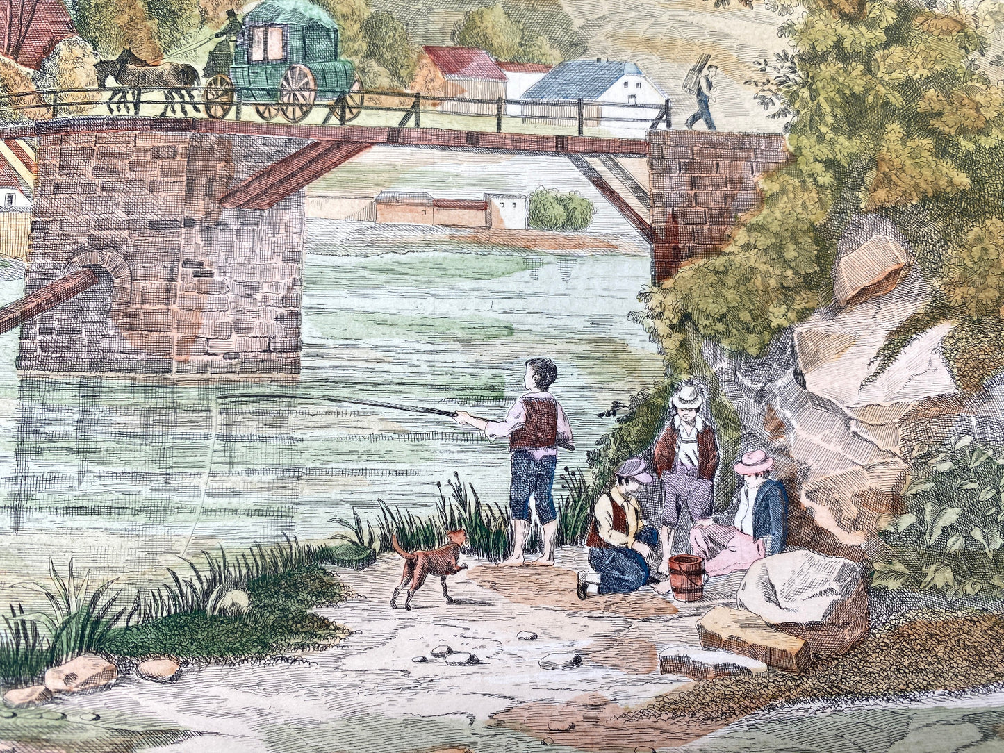 DEUTSCHER KÜNSTLER HEINZ WEHLISCH RADIERUNG KOLORIERT BURG AN DER WUPPER 1840