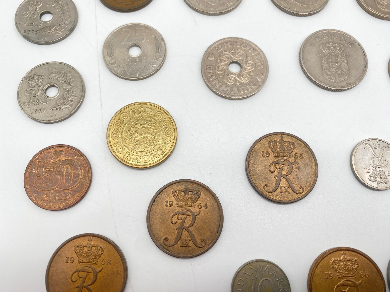 KONVOLUT 98 ALTE DÄNISCHE KRONEN ORE 5 KRONER 20 KRONER 50ER 70ER SAMMLERSTÜCKE