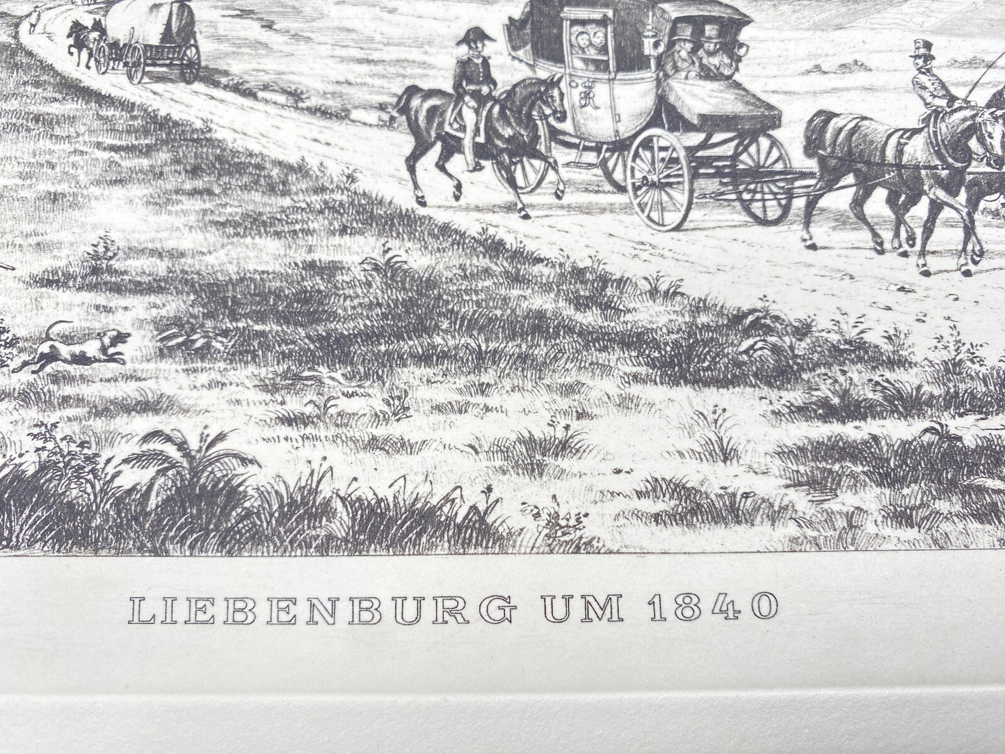 DEUTSCHER KÜNSTLER HEINZ WEHLISCH RADIERUNG LIEBENBURG UM 1840 HANDSIGNIERT
