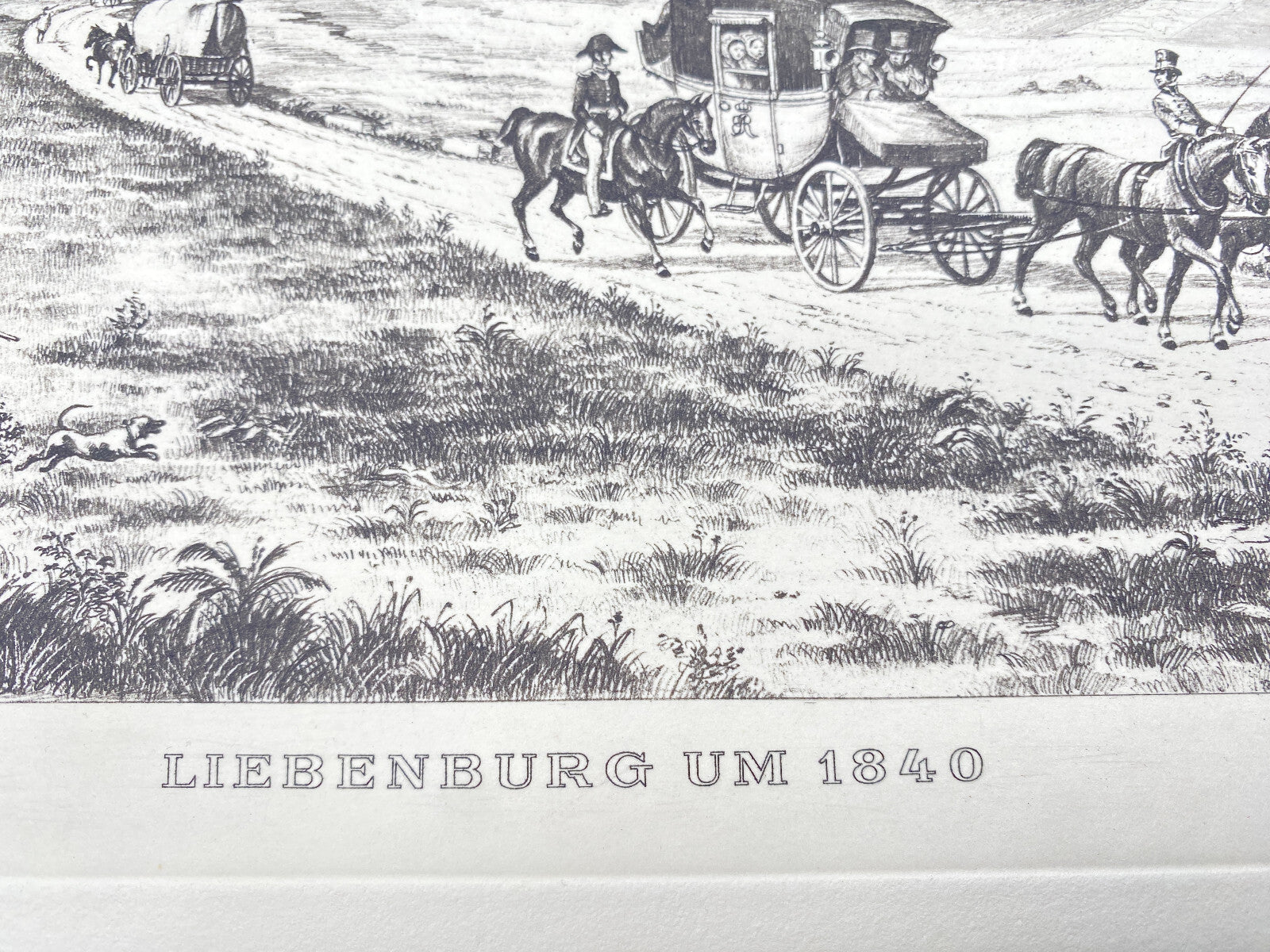 DEUTSCHER KÜNSTLER HEINZ WEHLISCH RADIERUNG LIEBENBURG UM 1840 HANDSIGNIERT