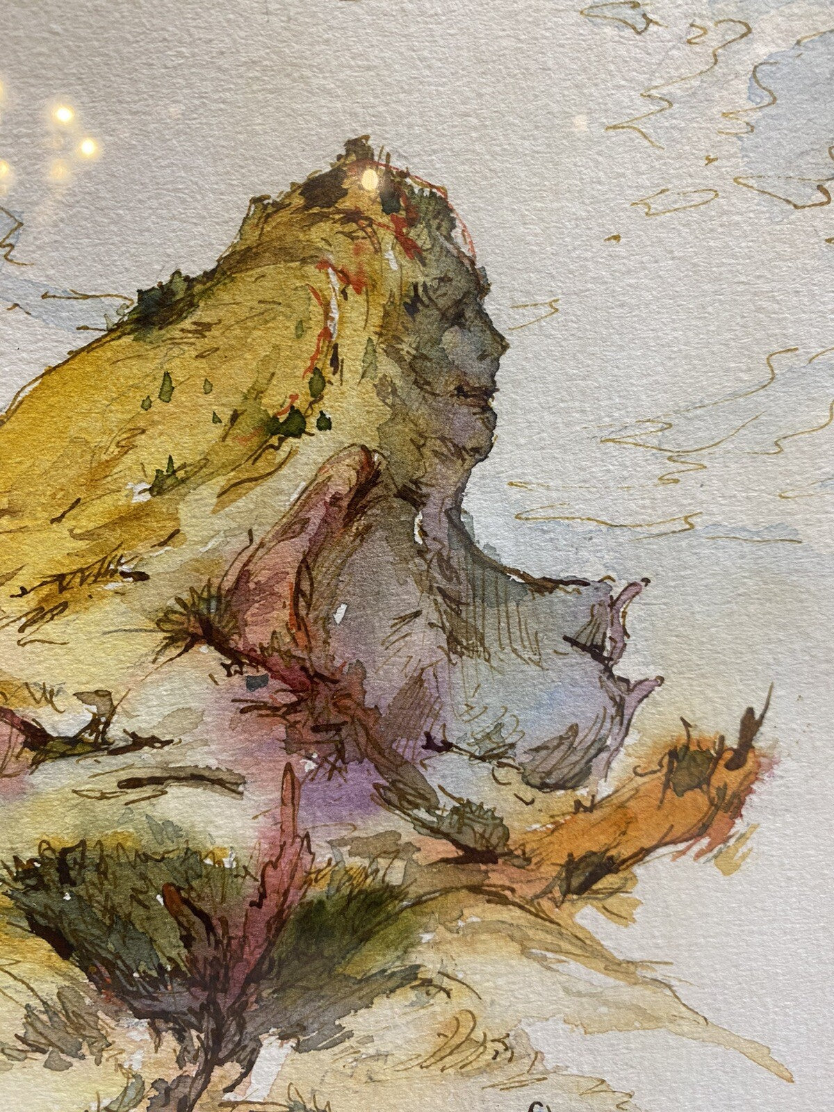 AQUARELL x 4 PETER SCHMIDT SCHÖNBERG BERGE SINFONIE ENGEL AKT BERLINER KUNST
