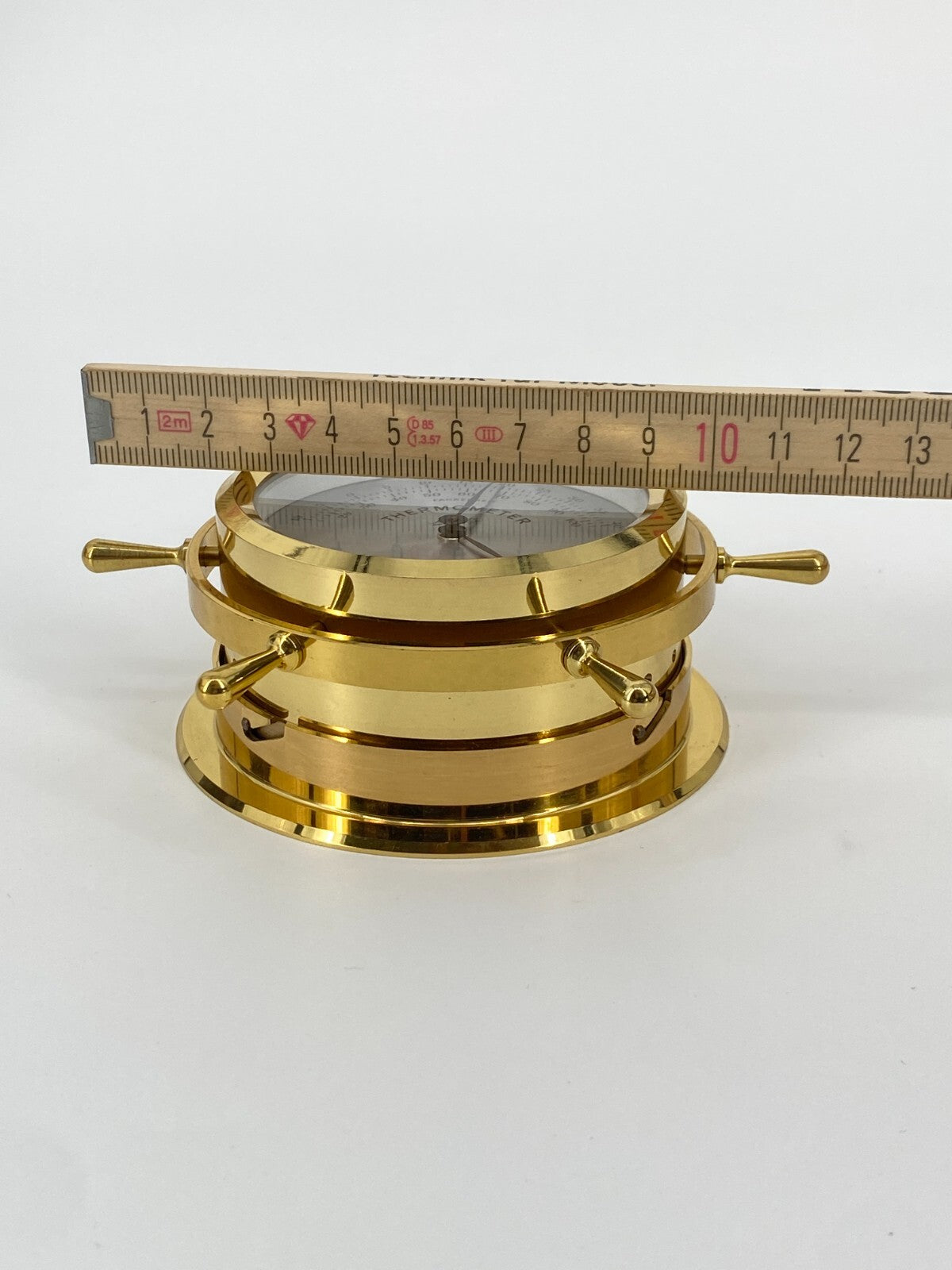 * THERMOMETER HYGROMETER SCHATZ WETTERMESSINSTRUMENT MESSING STEUERRAD VINTAGE