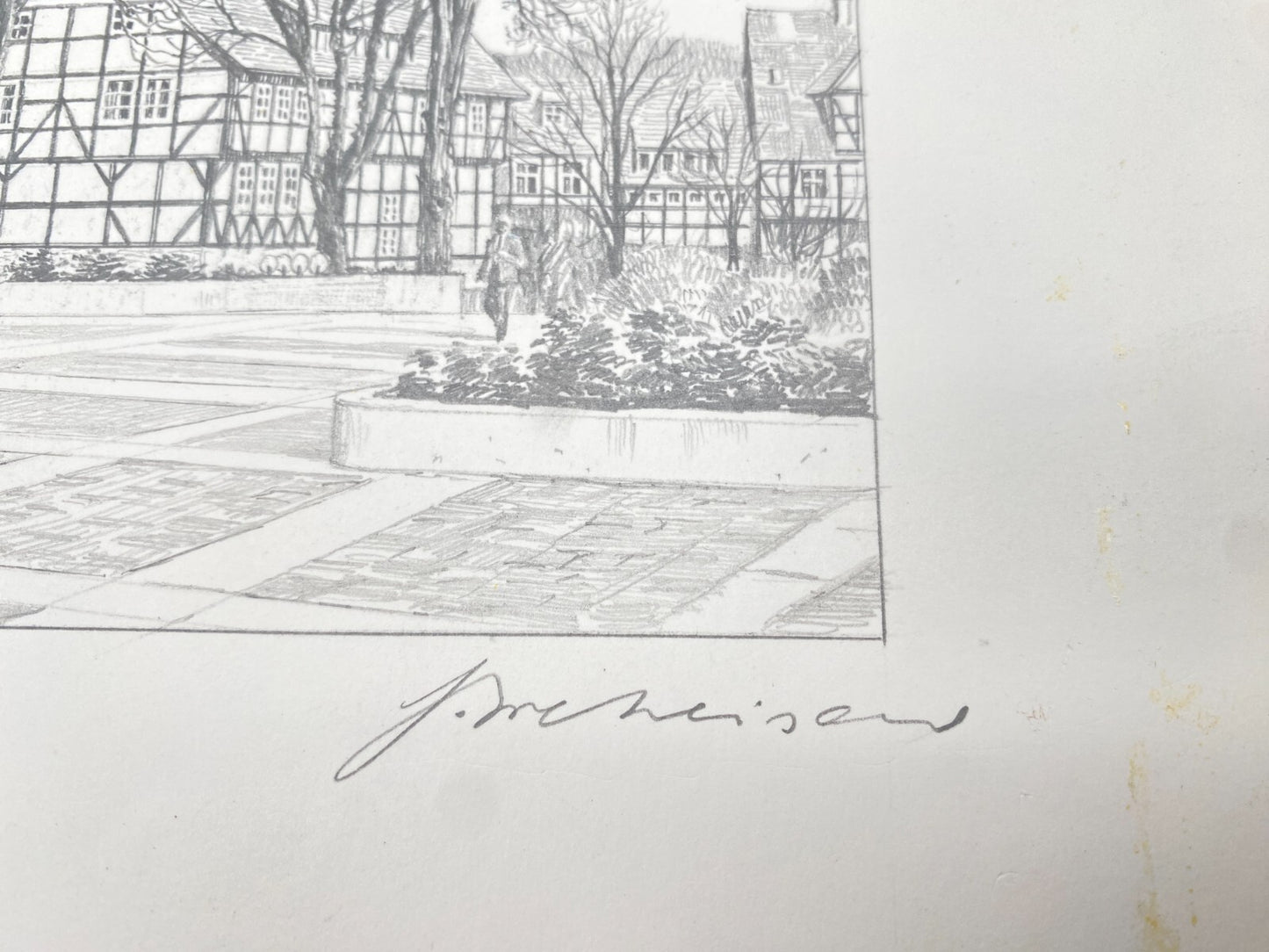 DEUTSCHER KÜNSTLER HEINZ WEHLISCH ZEICHNUNG SALZGITTER BAD HANDSIGNIERT