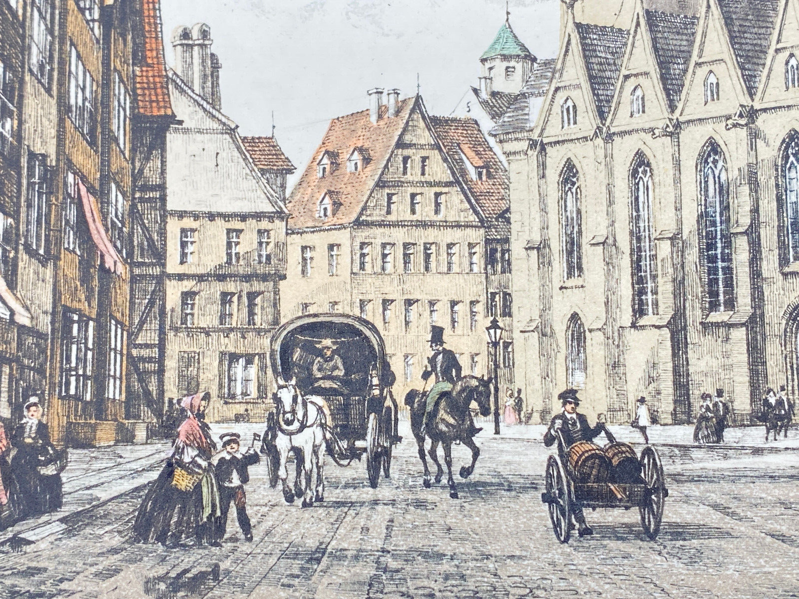 HEINZ WEHLISCH RADIERUNG AEGIDIENKIRCHE HANNOVER 1840 ORIGINAL HANDSIGNIERT