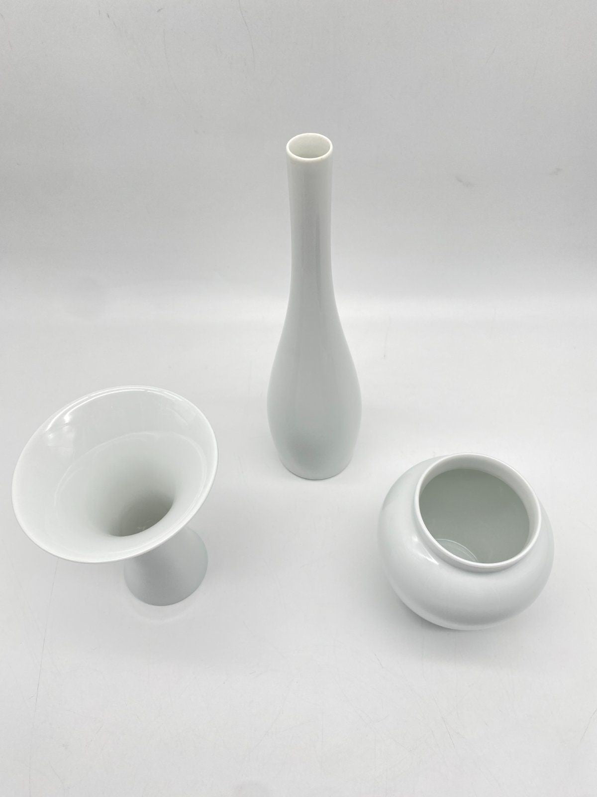 3X ROSENTHAL PORZELLAN VASE WEISS MID CENTURY DESIGN