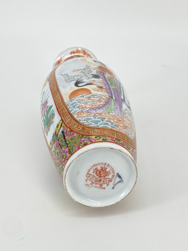 * VASE CHINA PORZELLAN ZHONGGUO ZHI ZAO CHINESISCH HANDBEMALT GOLD