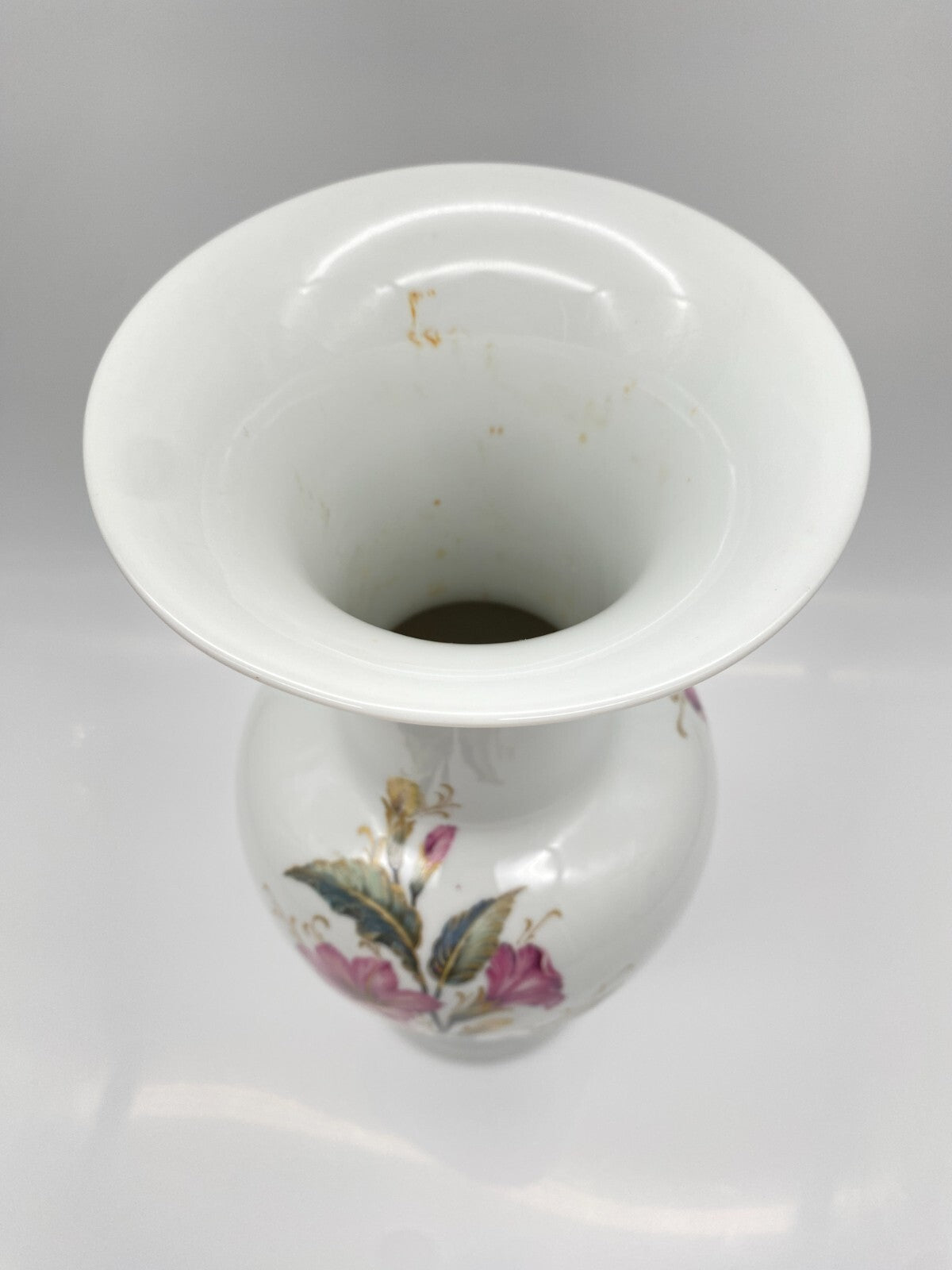 AK KAISER PORZELLAN VASE LILIANE BLUMENDEKOR K NOSSEK HÖHE 34 CM 70ER VINTAGE