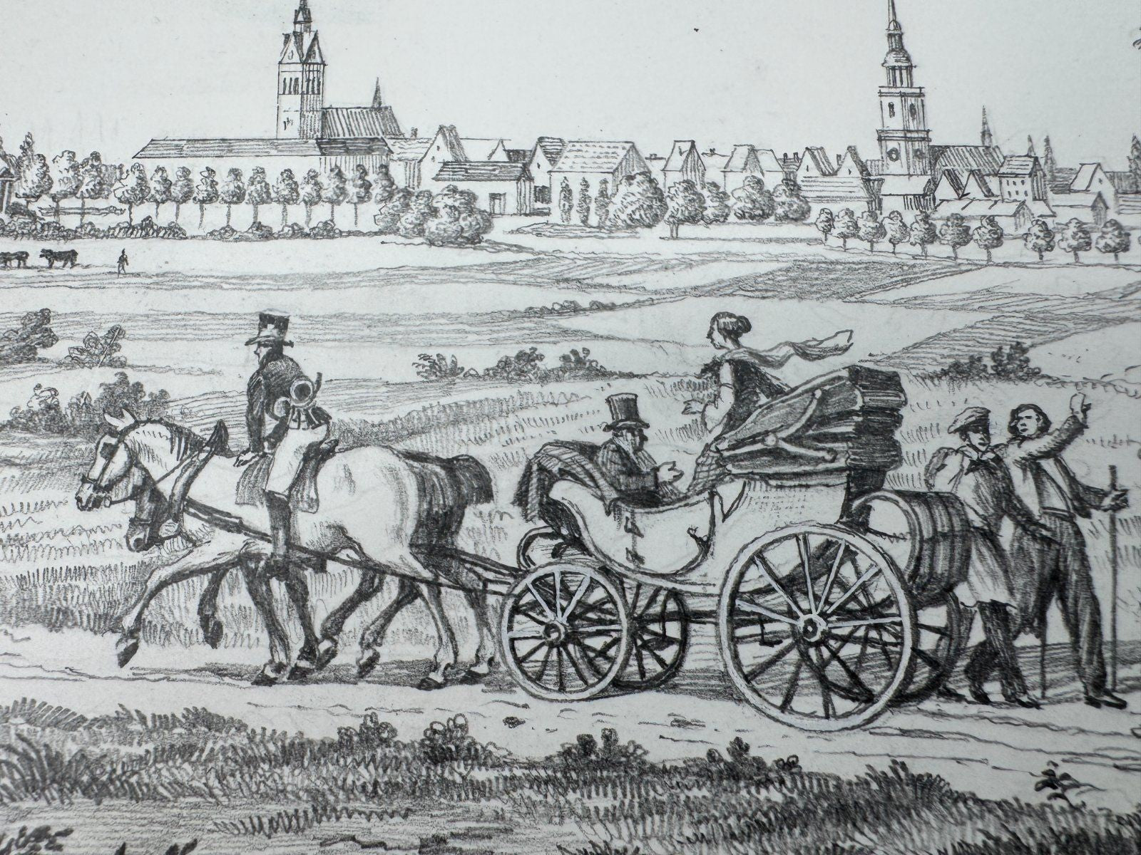 * HEINZ WEHLISCH ZEICHNUNG HANNOVER VON DER SÜDWESTSEITE 1820 ANSICHT