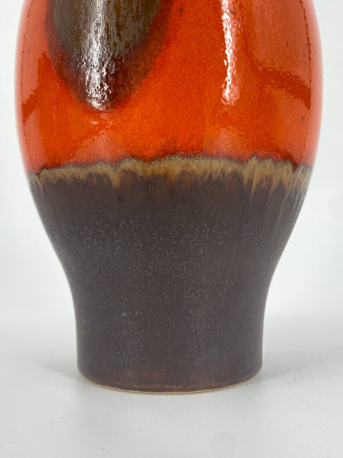 * JASBA STUDIOKERAMIK VASE W.-GERMANY ORANGE BRAUN 60ER 70ER
