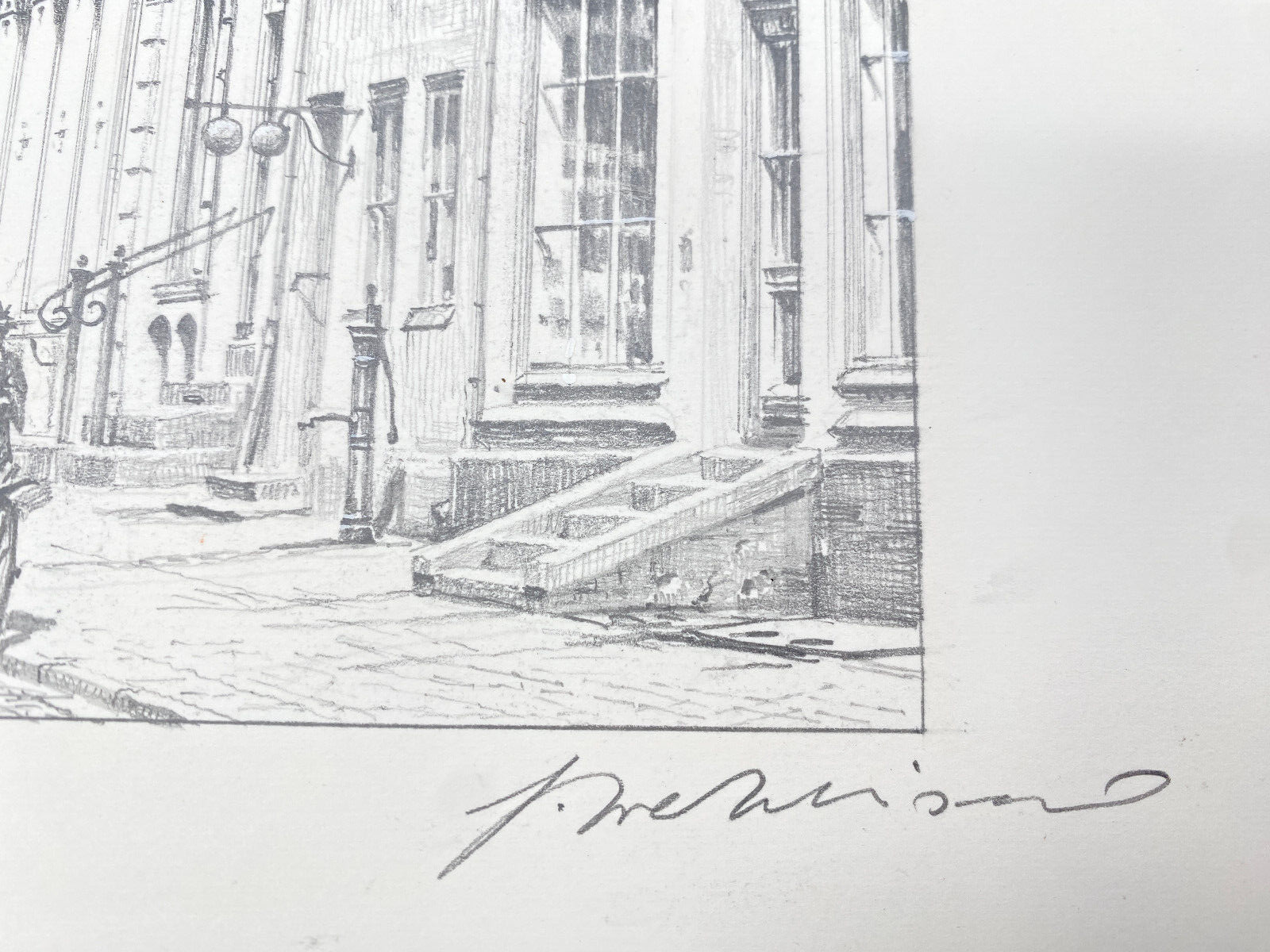 HEINZ WEHLISCH DEUTSCHER KÜNSTLER ZEICHNUNG ITZEHOE UM 1890  HANDSIGNIERT