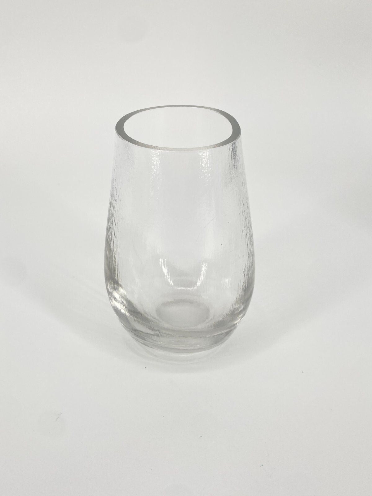 * VASE GLAS EISGLAS SCHWEDEN OVAL 60ER 70ER DESIGN MID CENTURY