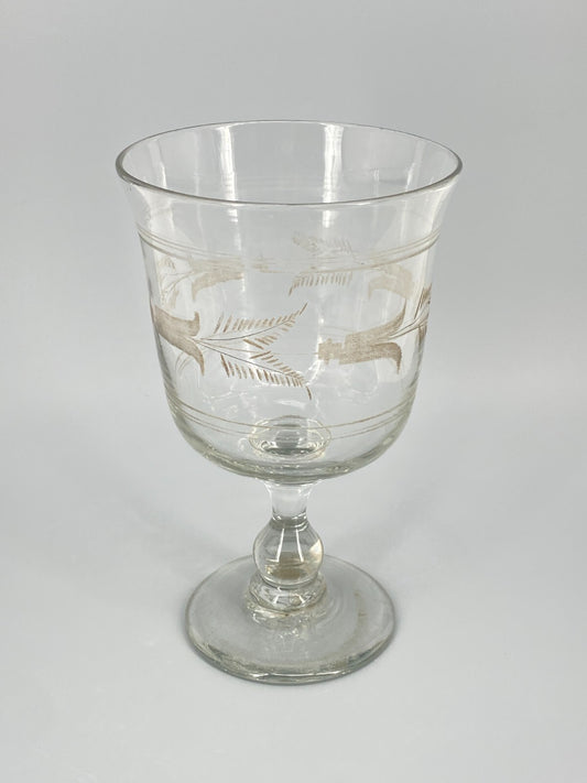 * PRUNKGLAS 23 CM POKAL GROßES GLAS VASE KELCH ANTIK GESCHLIFFEN