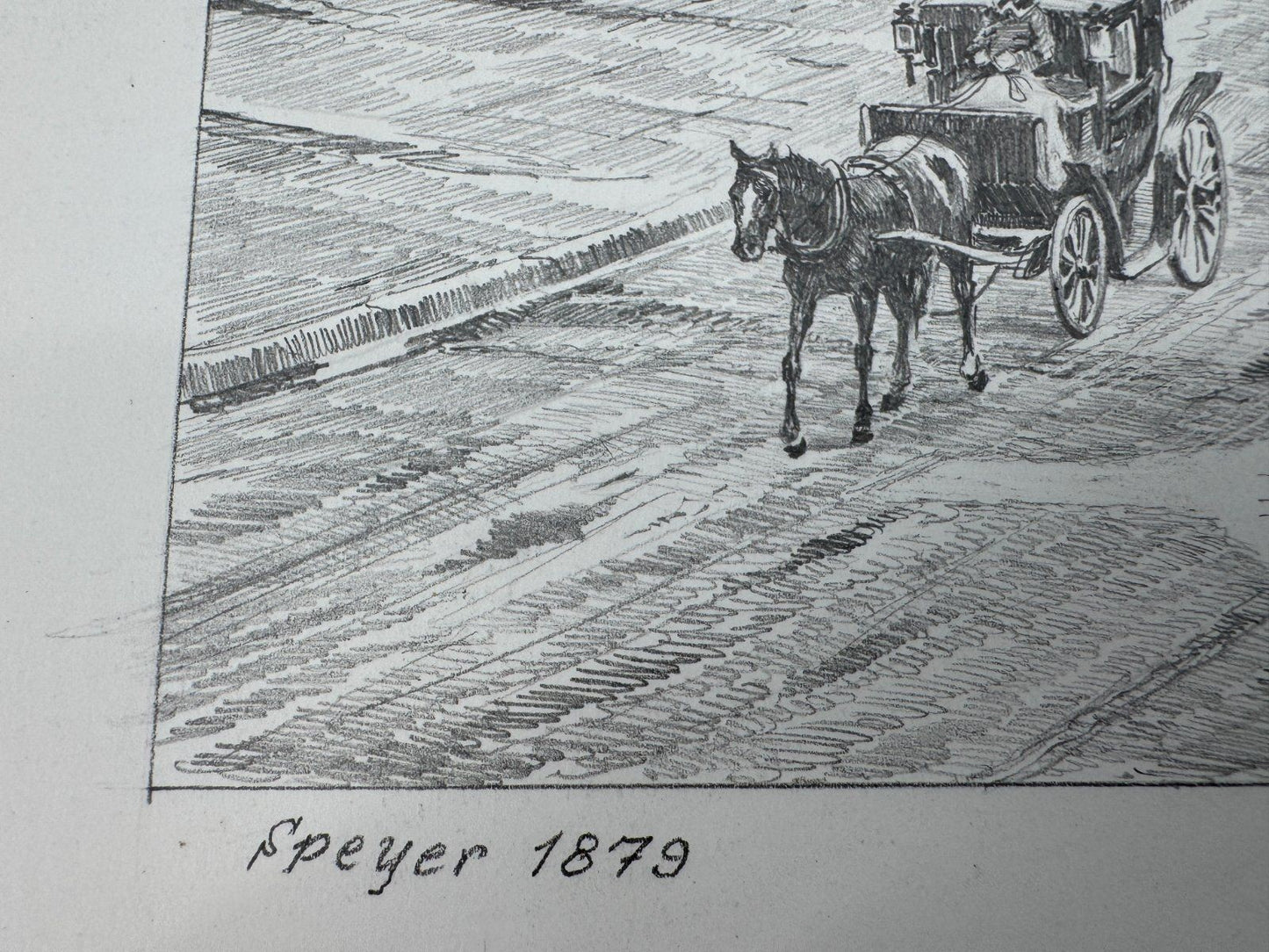 * HEINZ WEHLISCH ZEICHNUNG SPEYER UM 1879 ANSICHT SIGNIERT