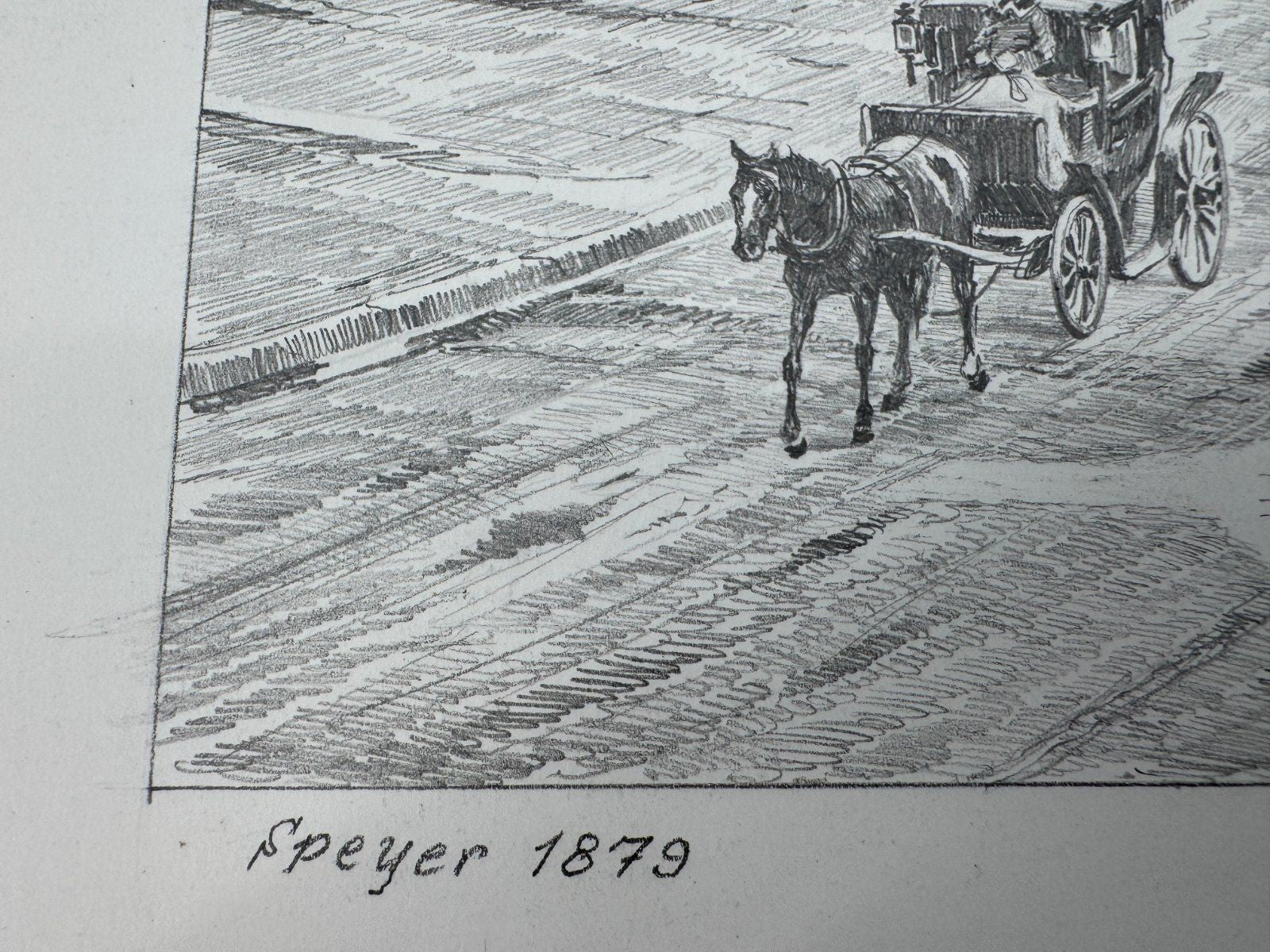 * HEINZ WEHLISCH ZEICHNUNG SPEYER UM 1879 ANSICHT SIGNIERT