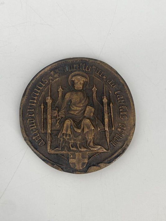* STADTSIEGEL ATTENDORN 1450 BRONZE SIEGEL RELIEF 1978 VINTAGE