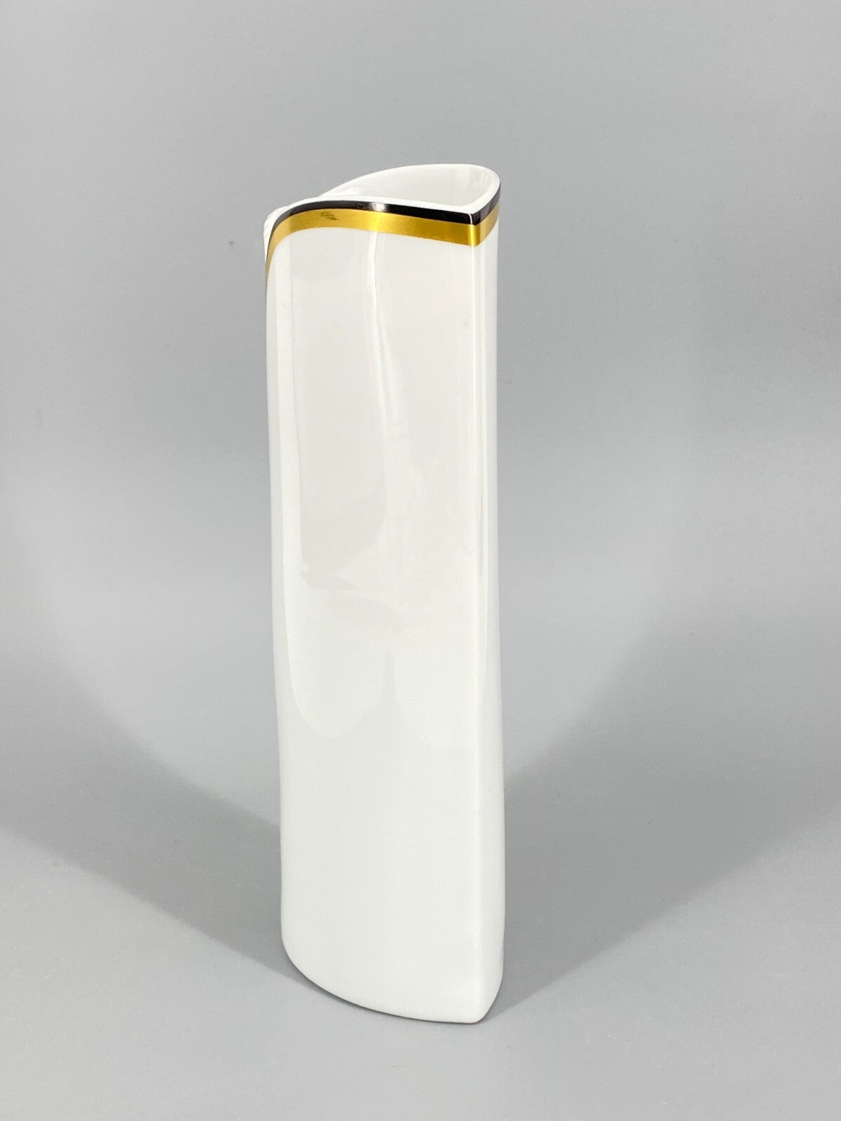 * VASE AK KAISER ALBOTH NOSSEK ART DECO DESIGN WEIß SCHWARZ GOLD VINTAGE