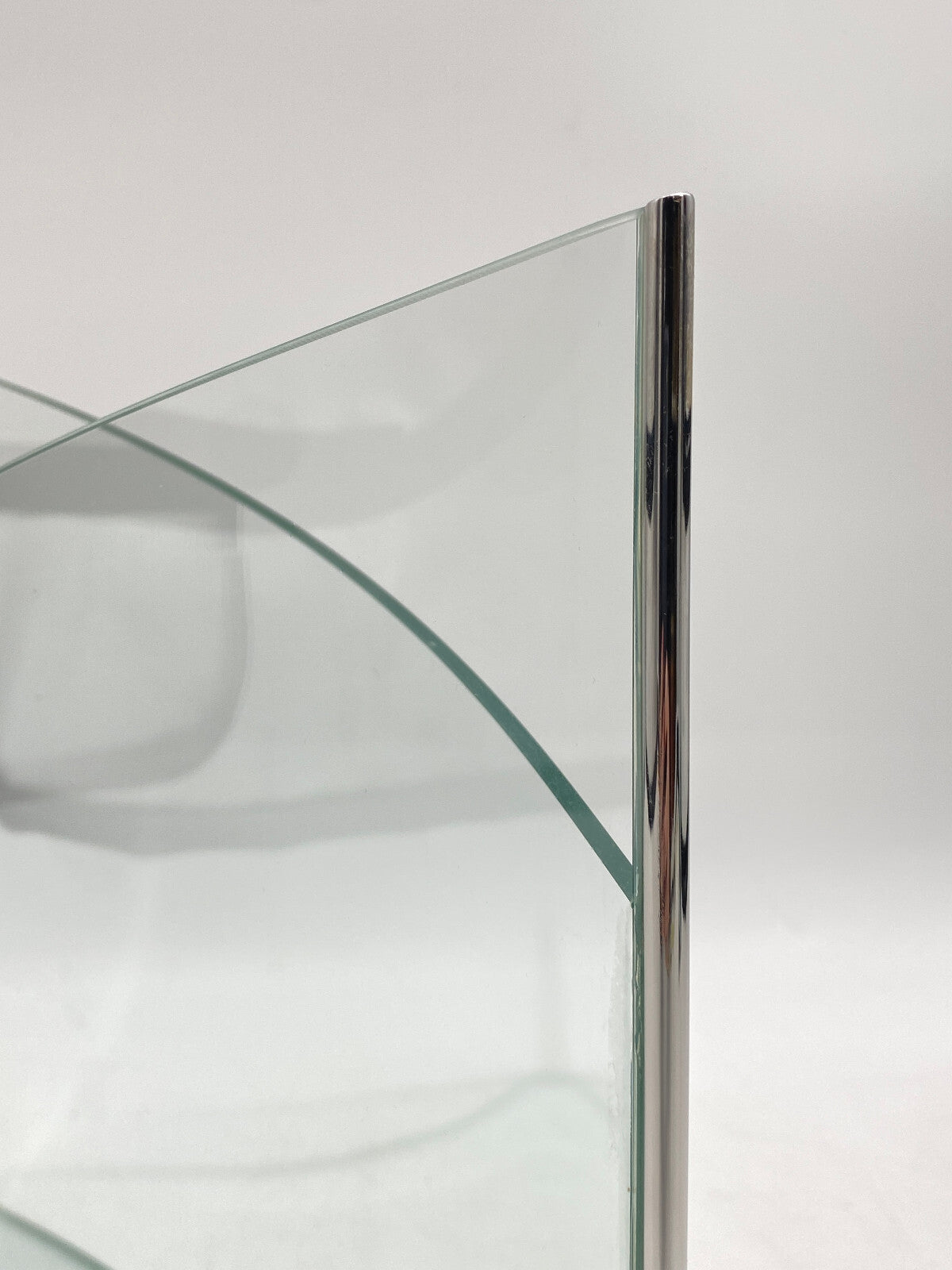 * KUNSTVOLLE VASE GLAS GLASVASE EDELSTAHL MID CENTURY DESIGN