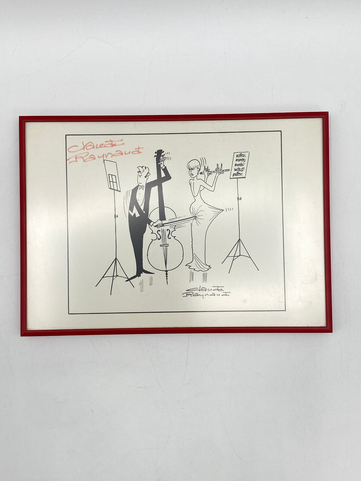 * CLAUDE RAYNAUD KARIKATUR DRUCK KUNSTDRUCK SIGNIERT MUSIK SZENE