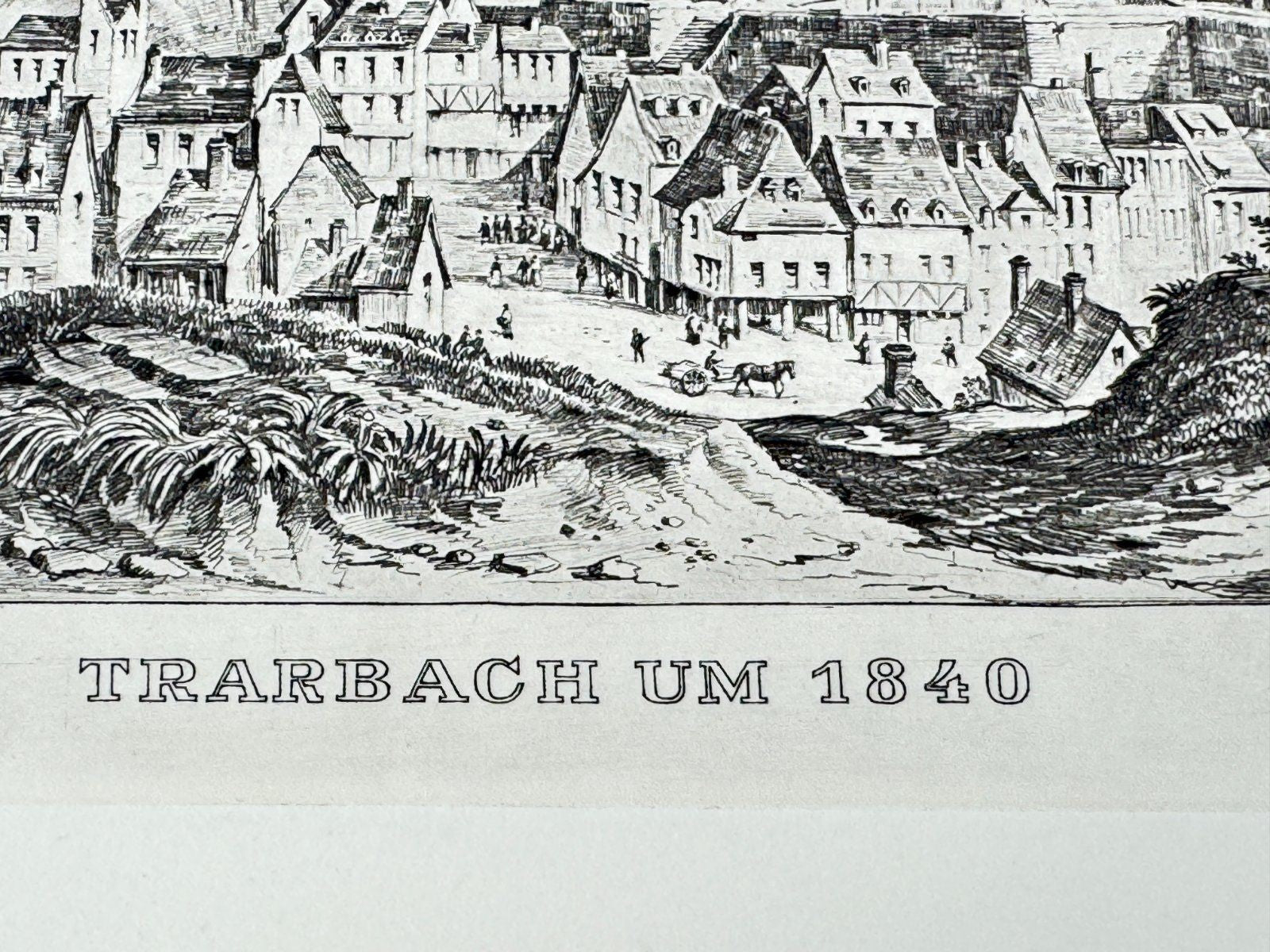 * HEINZ WEHLISCH RADIERUNG TRARBACH 1840 ANSICHT SIGNIERT