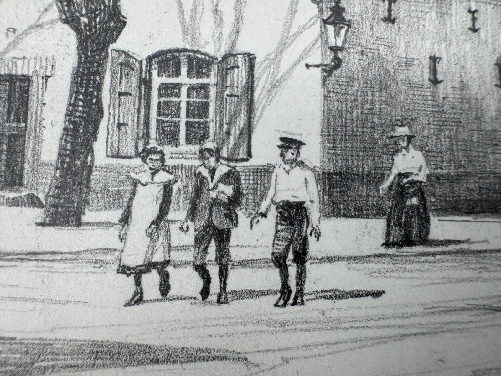 * HEINZ WEHLISCH ZEICHNUNG ERKELENZ MARKT UM 1900 ANSICHT SIGNIERT