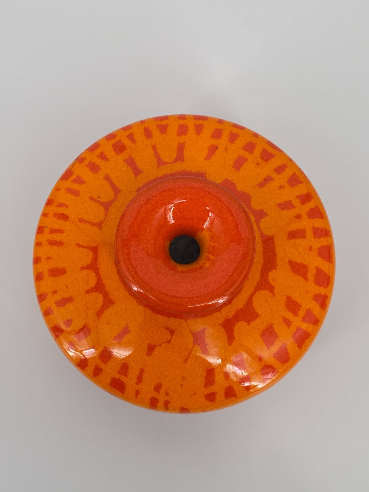 * HUTSCHENREUTHER STUDIOKERAMIK VASE 70ER VINTAGE POP ART ORANGE 10x15,5CM