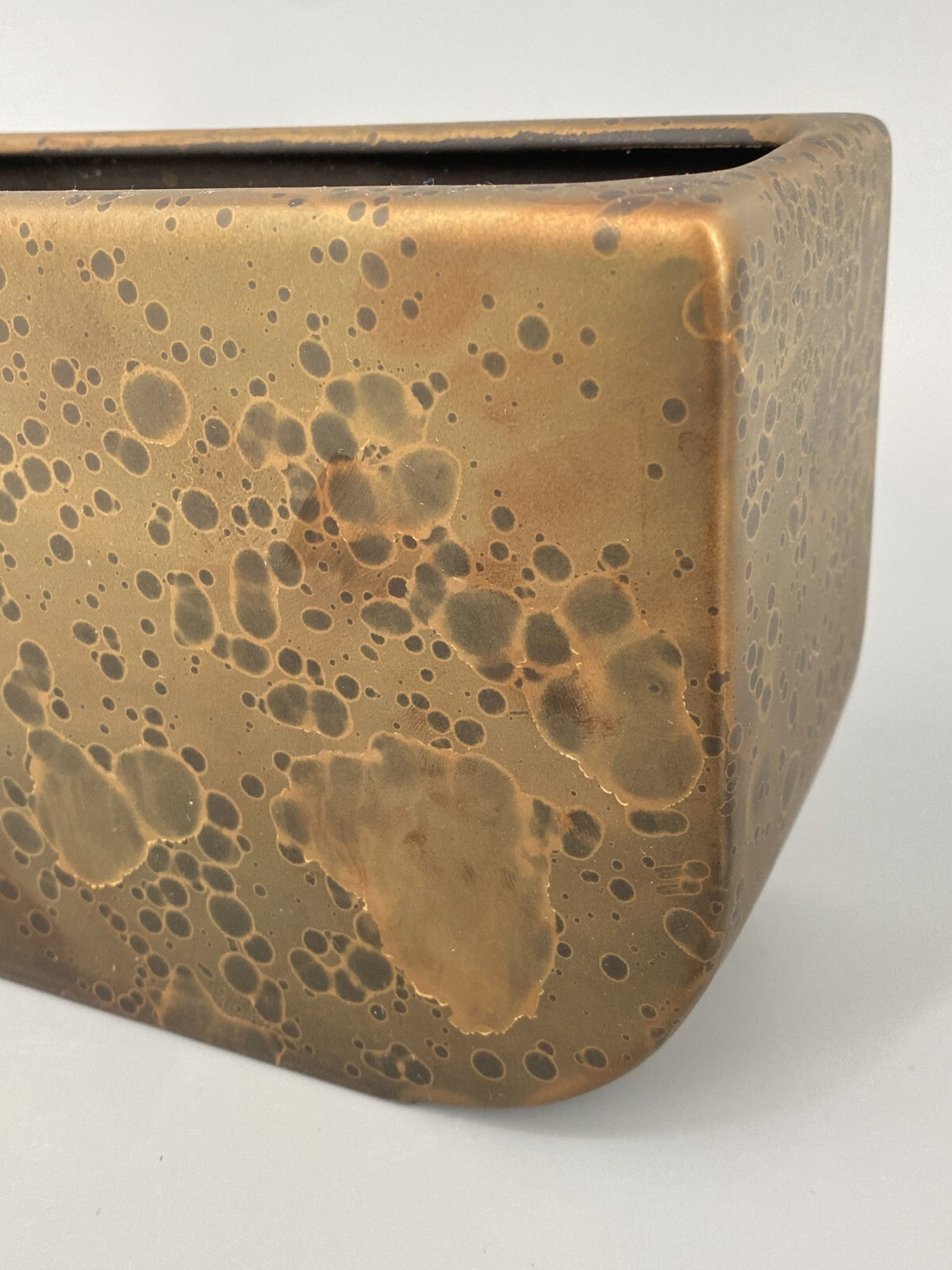 * VASE FLACH ASA SELECTION WEST GERMANY BRAUN KERAMIK GLÄNZEND VINTAGE
