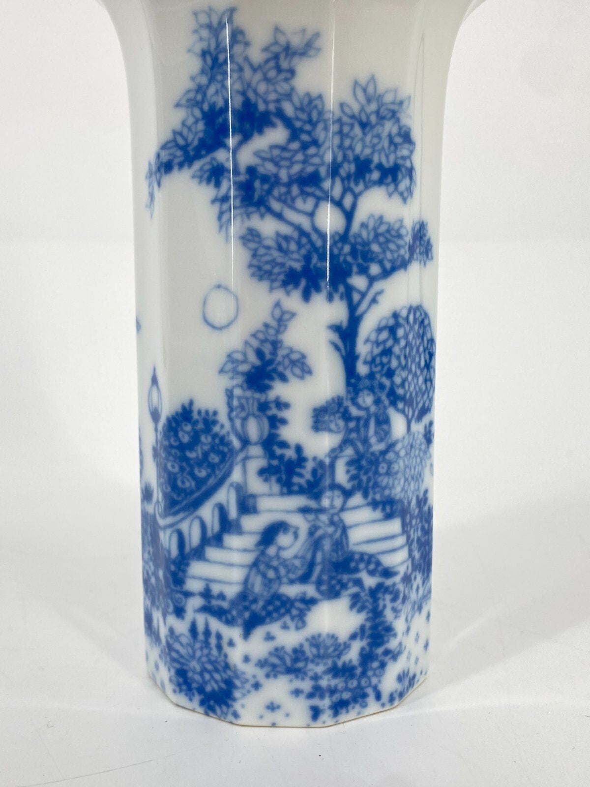 * ROSENTHAL POLYGON SERENADE VASE BJÖRN WIINBLAD WEIß BLAU 15CM