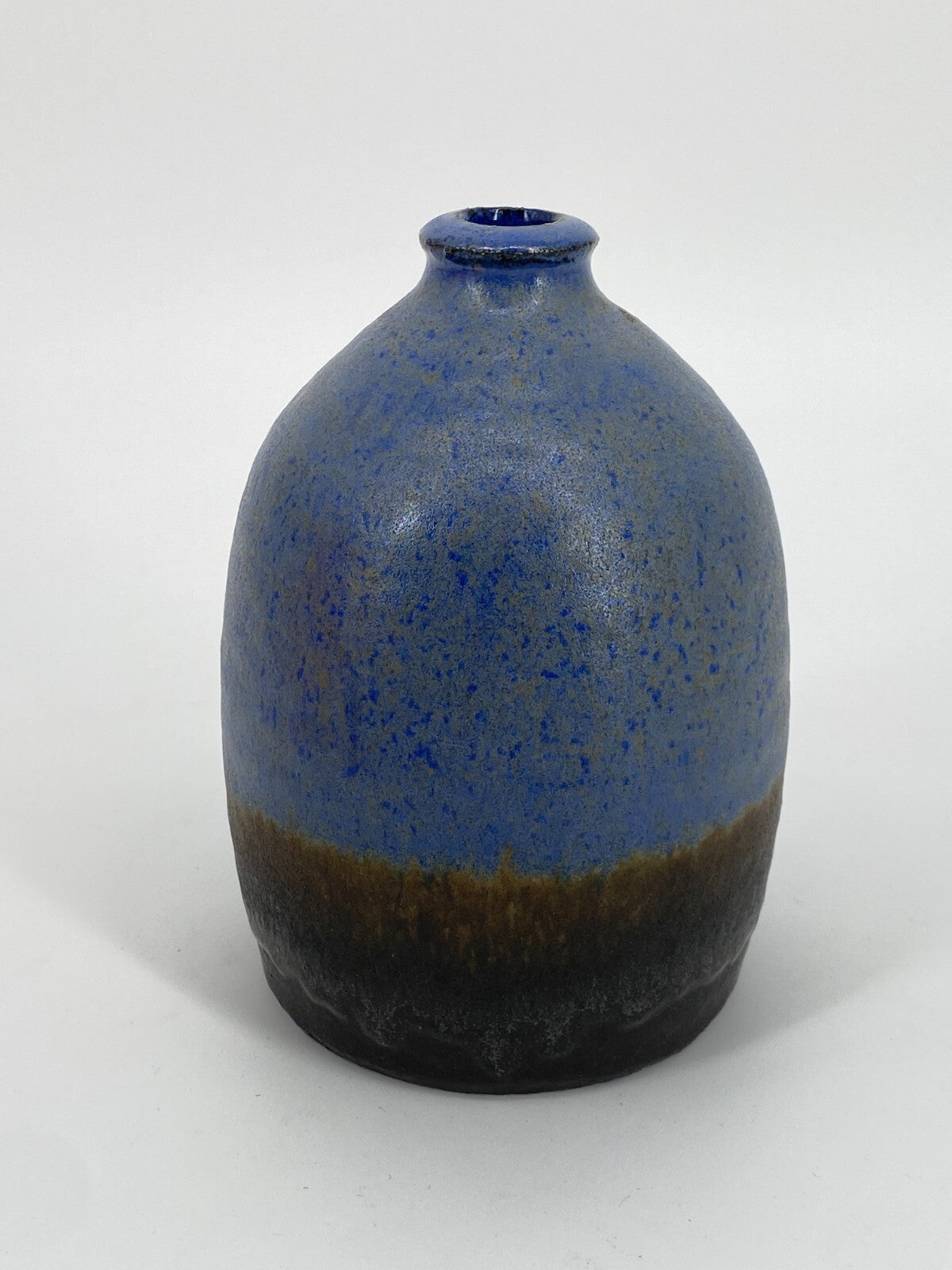 * VASE RUND BLAU HP SIGNIERT  STUDIOKERAMIK KERAMIK MID CENTURY DANISH DESIGN