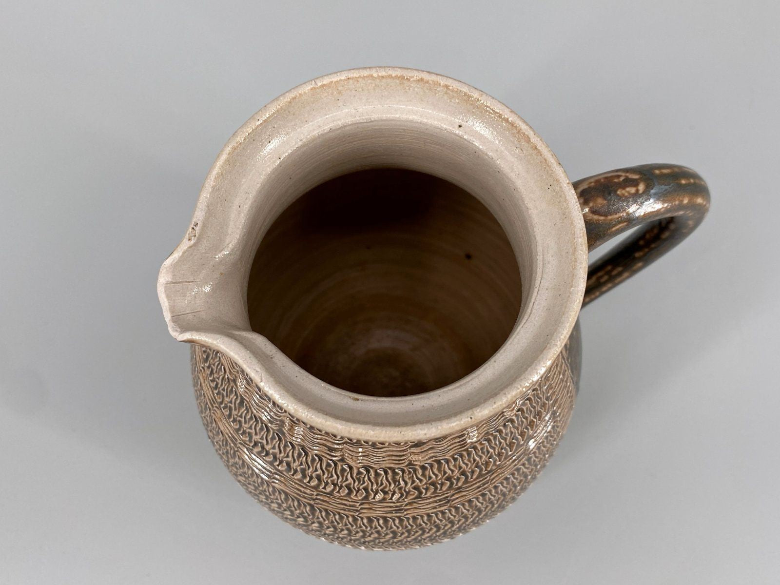 * VASE KRUG KARAFFE STUDIO KERAMIK BRAUN GEMUSTERT RUSTIKAL VINTA