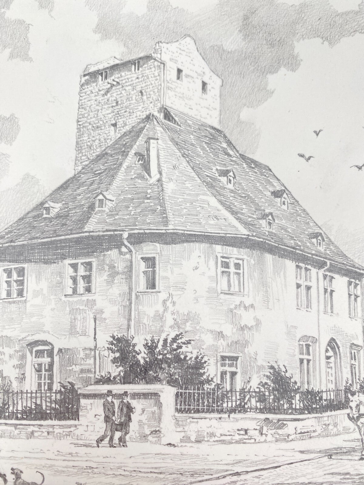KÜNSTLER HEINZ WEHLISCH ZEICHNUNG HEIDESHEIM BURG WINDECK UM 1915 SIGNIERT