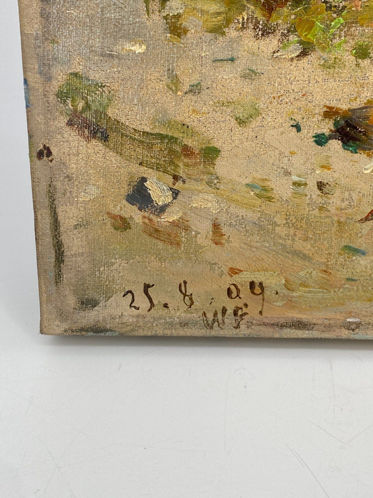 * WILHELM FREY ÖL GEMÄLDE ÖLGEMÄLDE 1909 NETZPLATZ AM BODENSEE